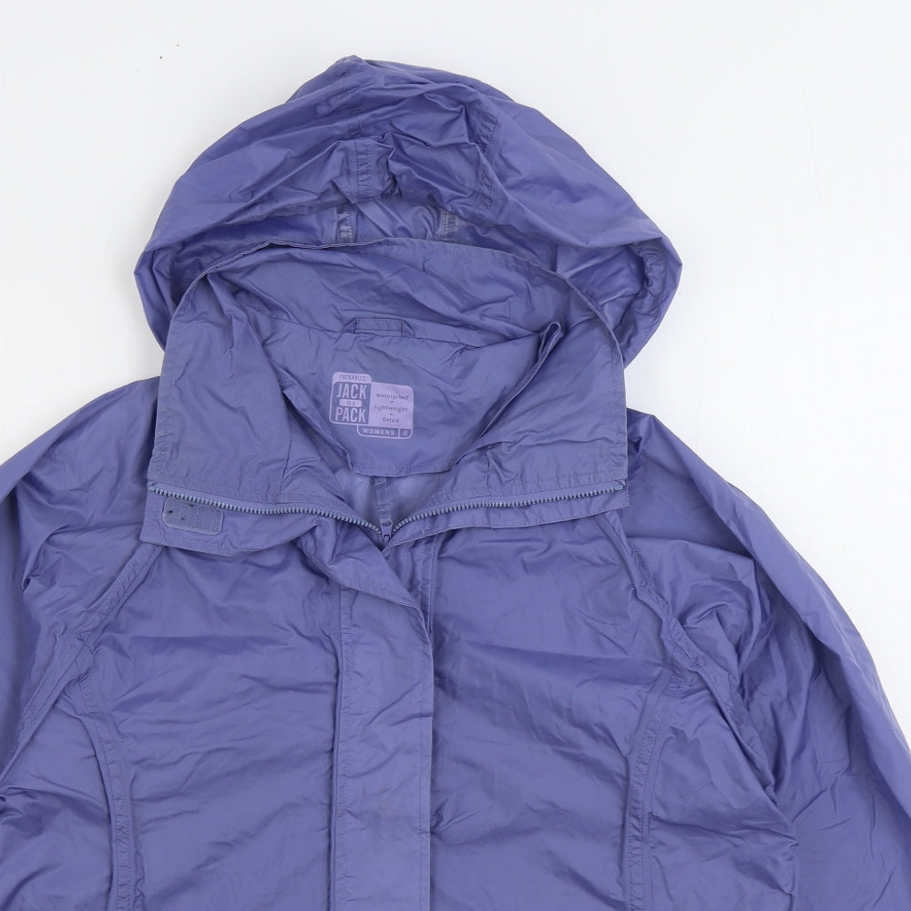 Jack in the Pack Womens Purple Rain Coat Coat Size M Zip