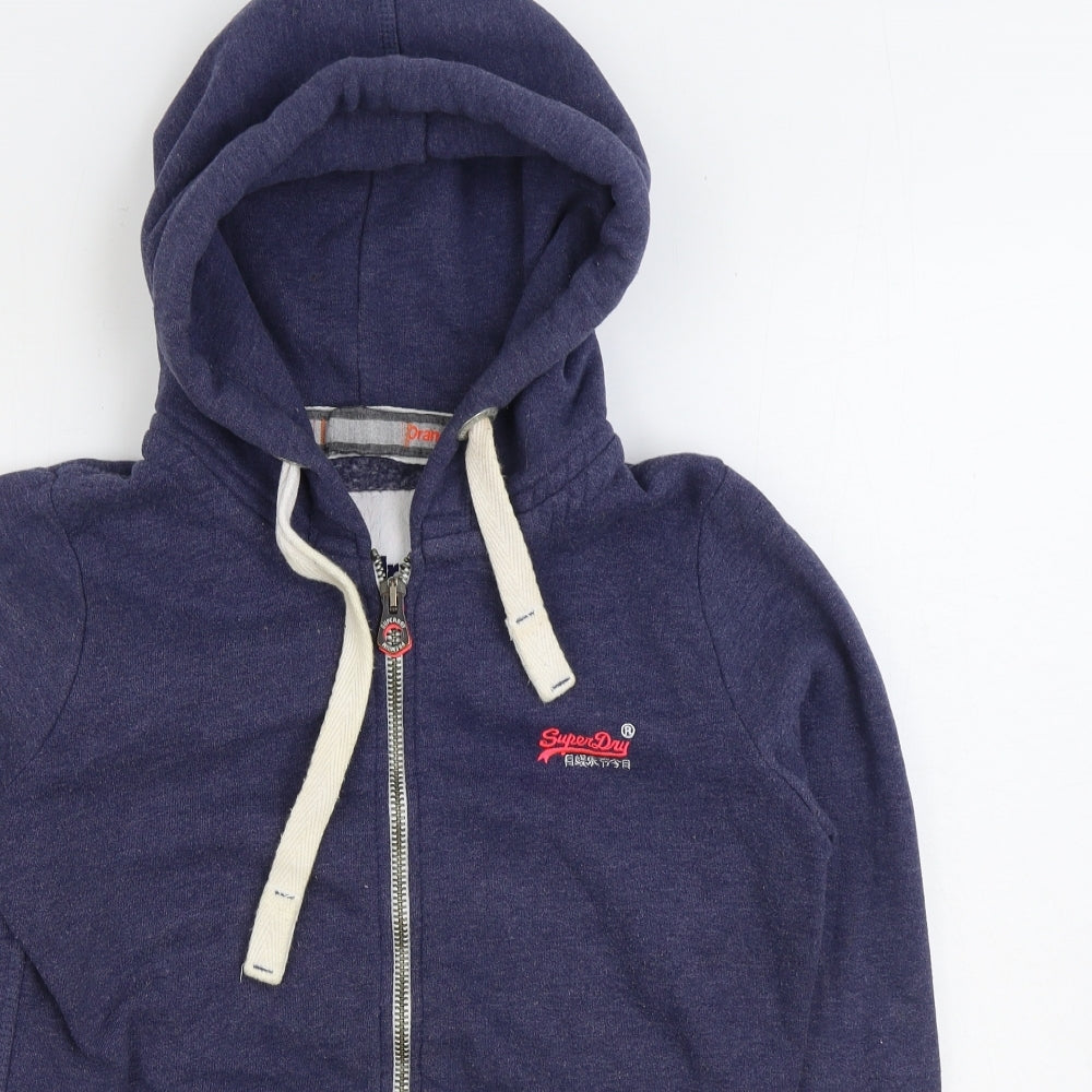Superdry Mens Blue Cotton Full Zip Hoodie Size M