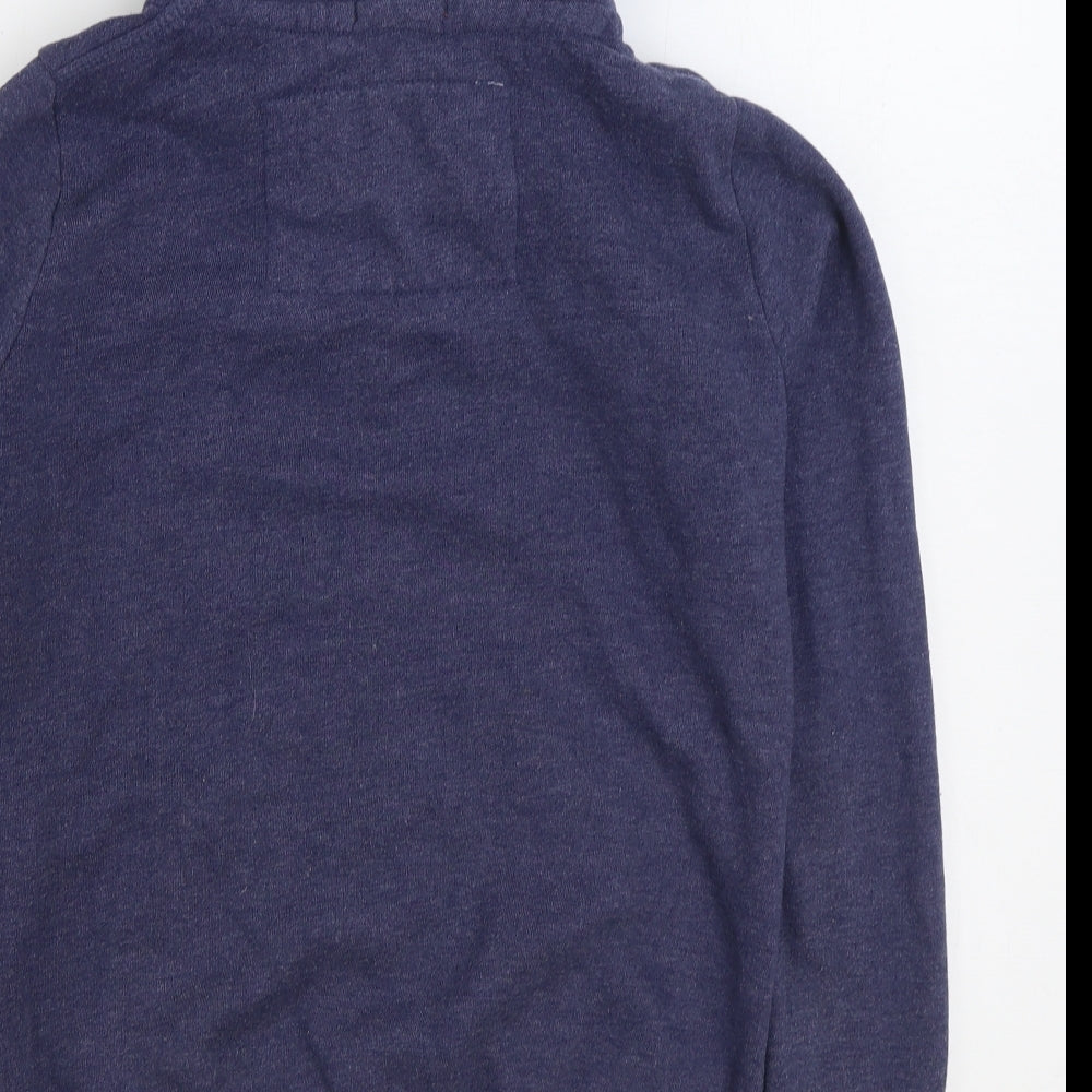Superdry Mens Blue Cotton Full Zip Hoodie Size M