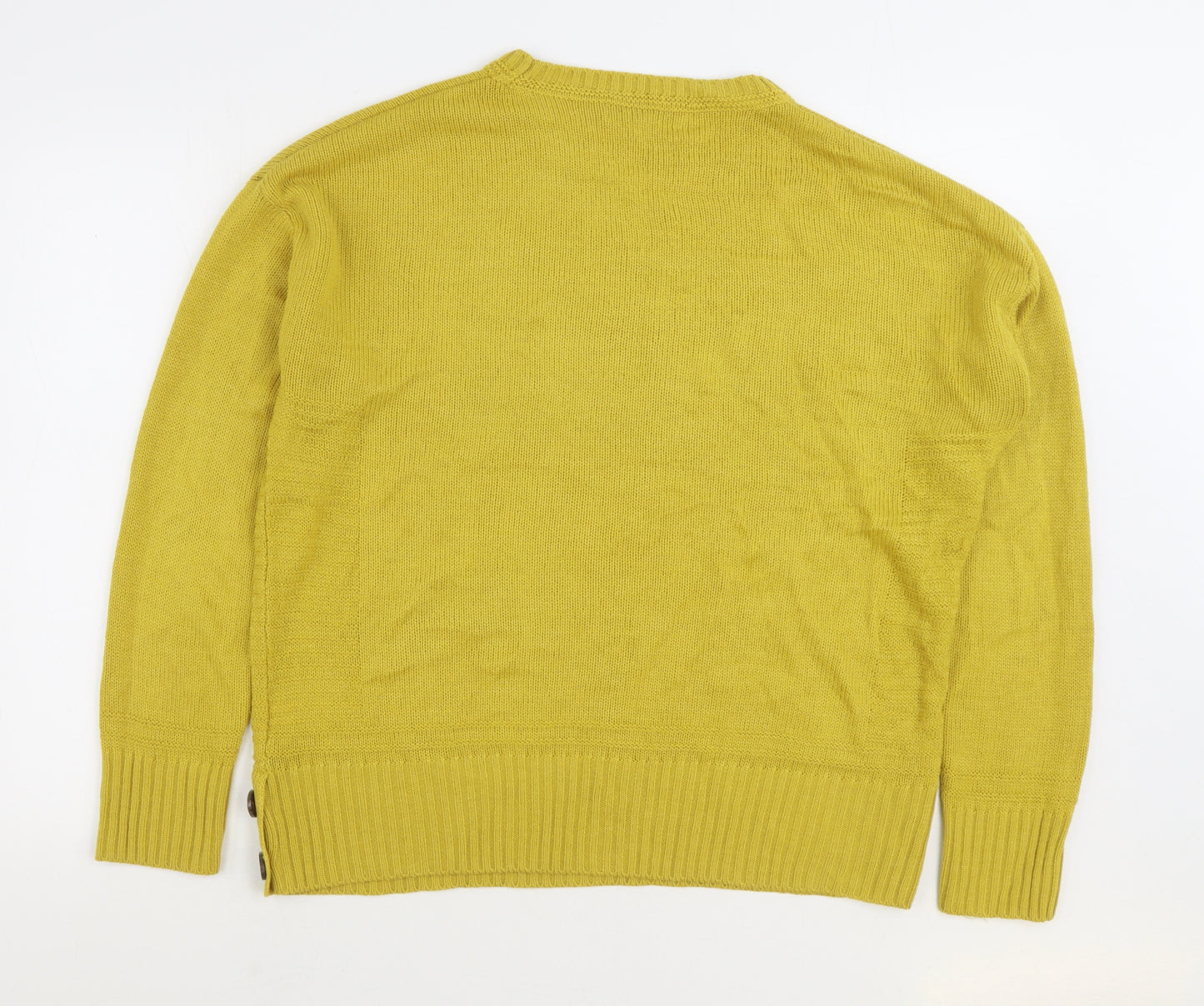 NEXT Womens Yellow Round Neck Acrylic Pullover Jumper Size 14