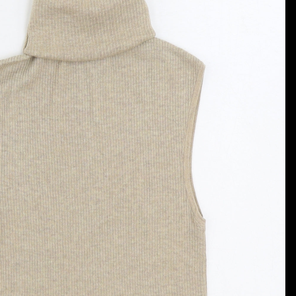 MNG Suit Womens Beige Roll Neck Polyamide Pullover Jumper Size S