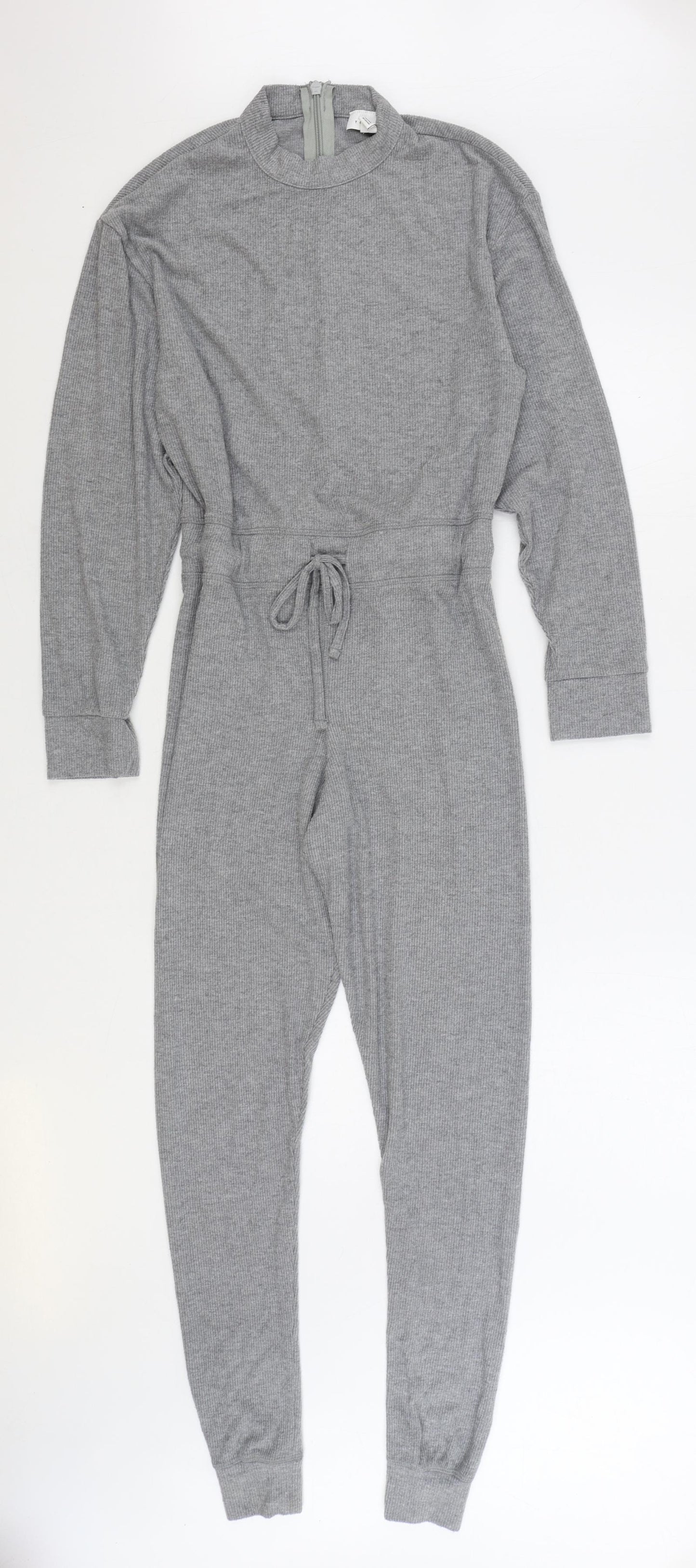 Topshop Womens Grey Solid Viscose Top One Piece Size 8 Zip