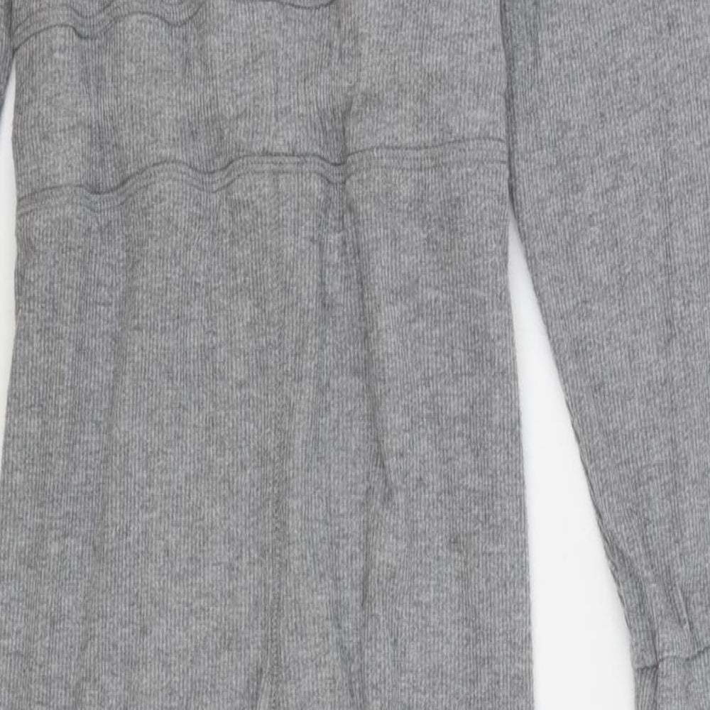Topshop Womens Grey Solid Viscose Top One Piece Size 8 Zip