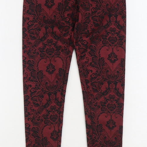 Warehouse Womens Red Geometric Polyester Jogger Leggings Size 6 L30 in