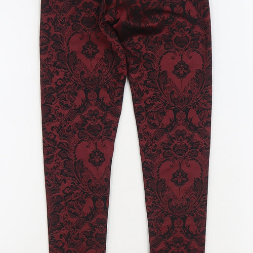 Warehouse Womens Red Geometric Polyester Jogger Leggings Size 6 L30 in