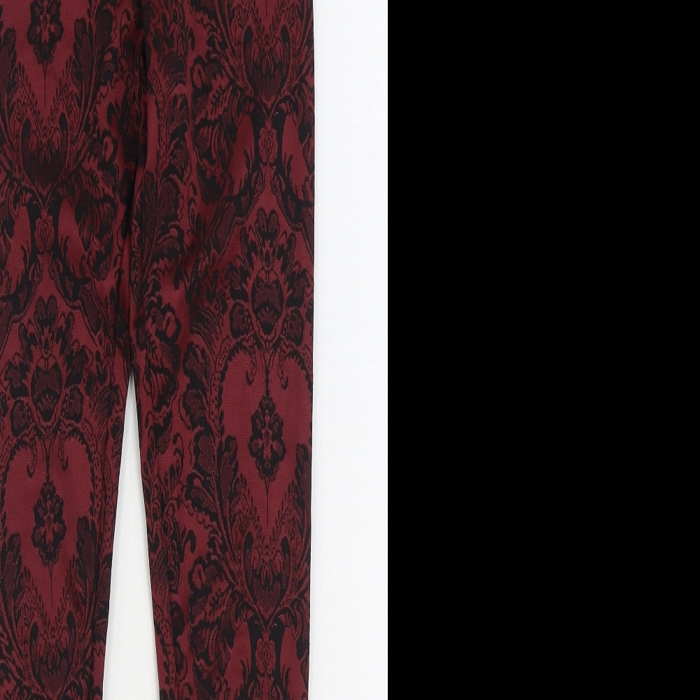 Warehouse Womens Red Geometric Polyester Jogger Leggings Size 6 L30 in