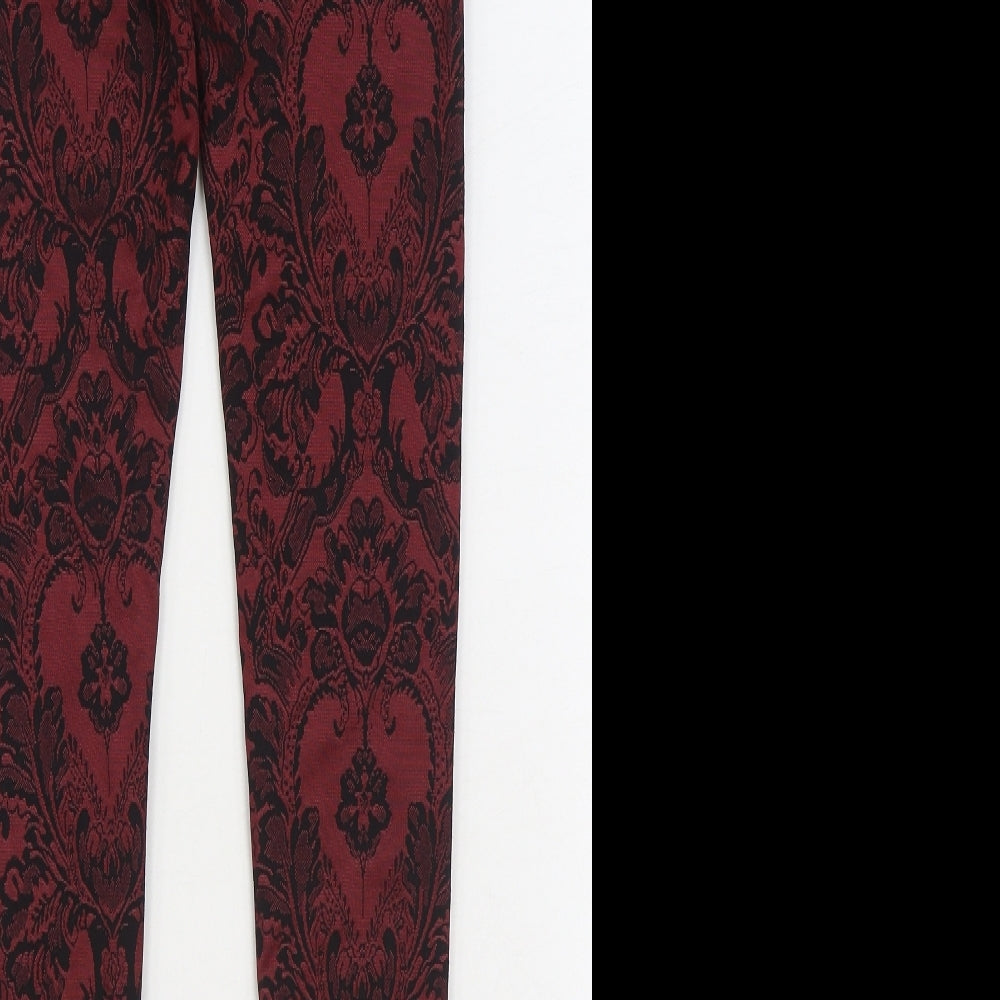 Warehouse Womens Red Geometric Polyester Jogger Leggings Size 6 L30 in