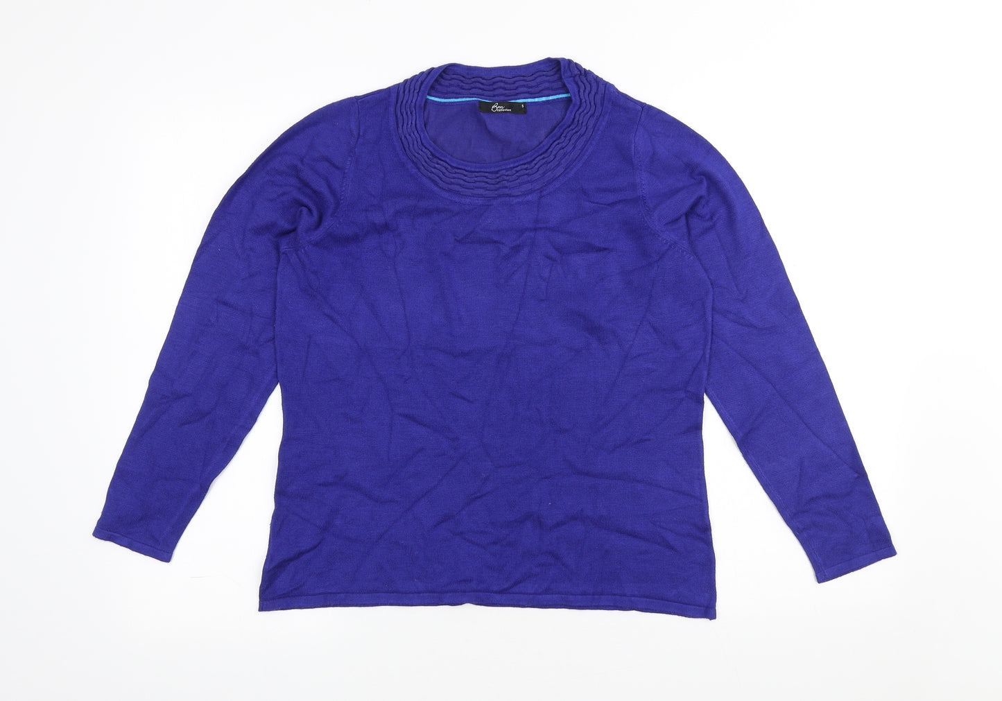 Bonmarché Womens Blue Scoop Neck Viscose Pullover Jumper Size S