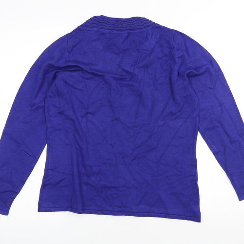 Bonmarché Womens Blue Scoop Neck Viscose Pullover Jumper Size S