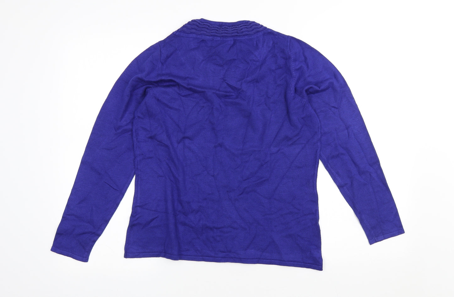 Bonmarché Womens Blue Scoop Neck Viscose Pullover Jumper Size S