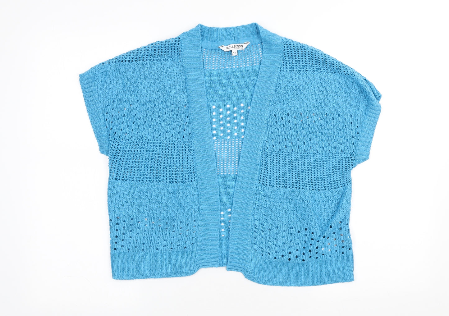 The Collection Womens Blue V-Neck Acrylic Cardigan Jumper Size 12