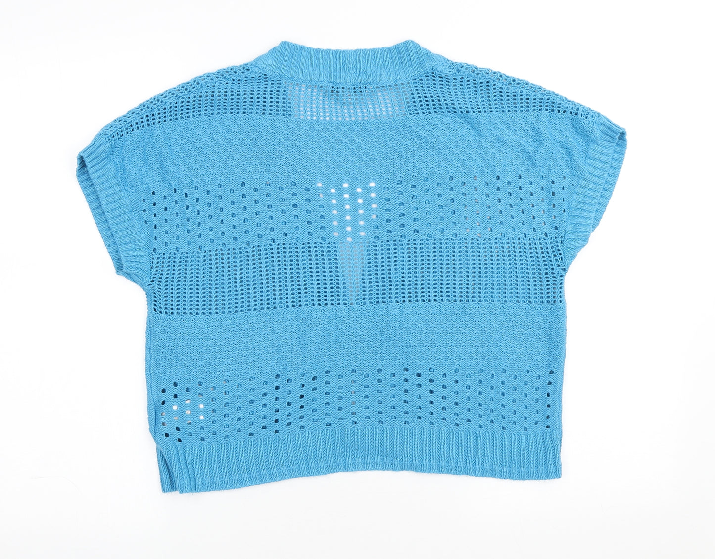 The Collection Womens Blue V-Neck Acrylic Cardigan Jumper Size 12