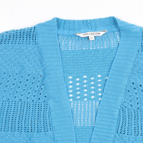 The Collection Womens Blue V-Neck Acrylic Cardigan Jumper Size 12