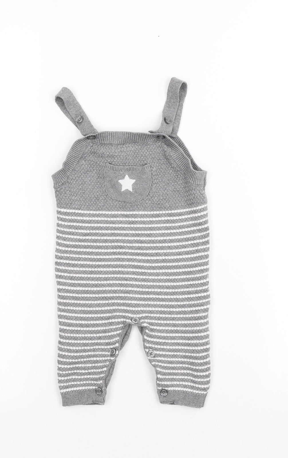 Matalan Baby Green Striped Cotton Jumpsuit Outfit/Set Size 0-3 Months Button