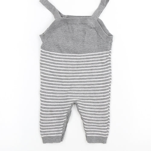 Matalan Baby Green Striped Cotton Jumpsuit Outfit/Set Size 0-3 Months Button
