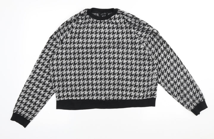 New Look Womens Multicoloured Crew Neck Herringbone Viscose Pullover Jumper Size M