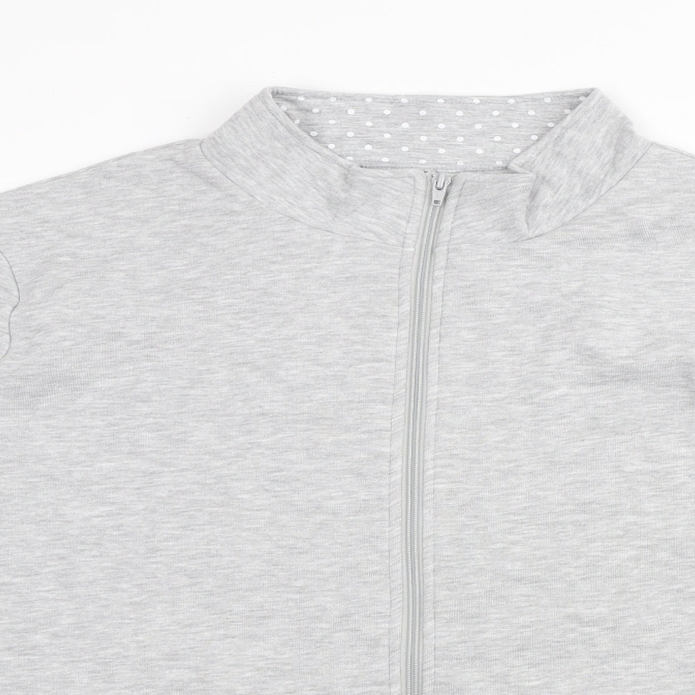 Damart Womens Grey High Neck Polyester Full Zip Jumper Size 26