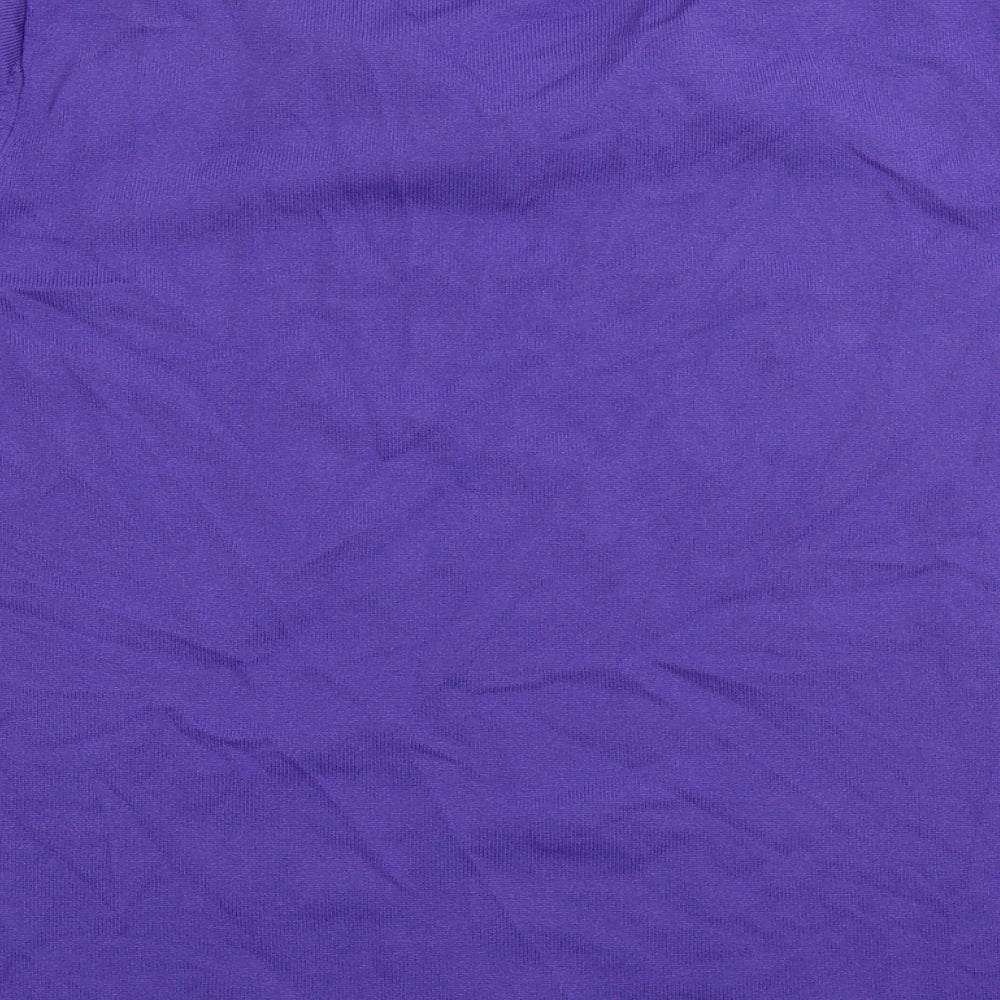 Heather Valley Womens Purple Viscose Basic T-Shirt Size 18 V-Neck