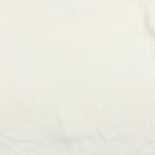 Be You Womens Ivory V-Neck Acrylic Pullover Jumper Size 8