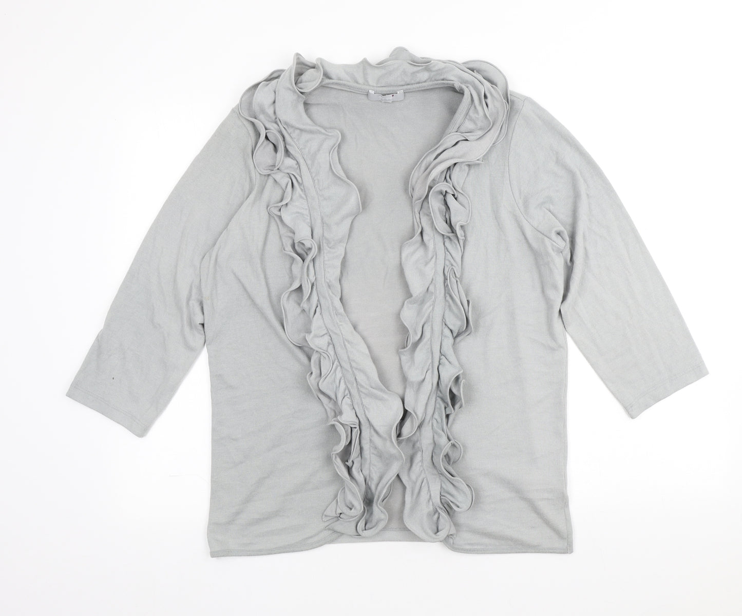 Per Una Womens Grey Round Neck Viscose Cardigan Jumper Size 16