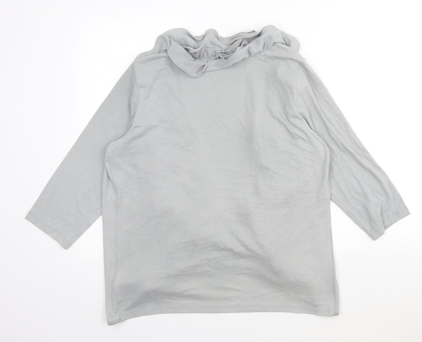 Per Una Womens Grey Round Neck Viscose Cardigan Jumper Size 16