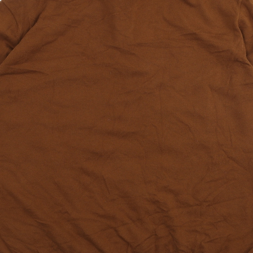NEXT Mens Brown Cotton Polo Size XL Collared