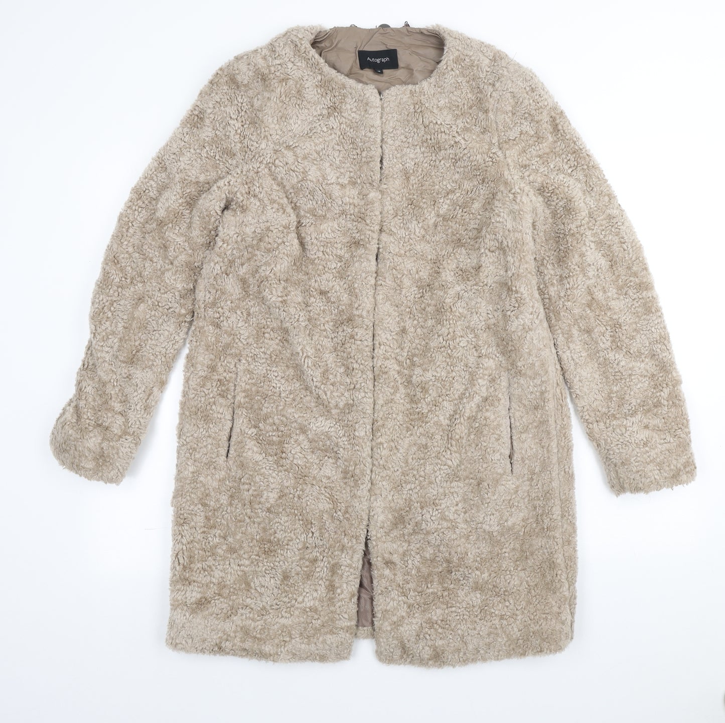 Autograph Womens Brown Overcoat Coat Size 10