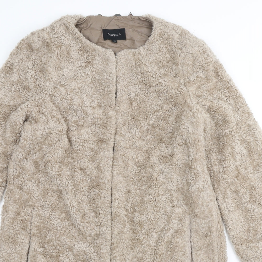 Autograph Womens Brown Overcoat Coat Size 10