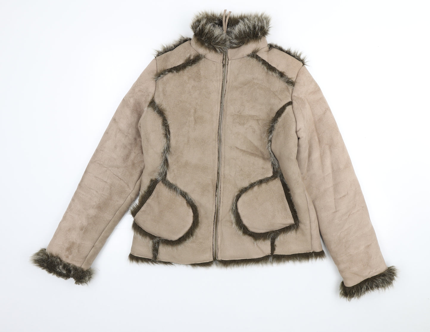 Denim & Co. Womens Brown Jacket Size 10