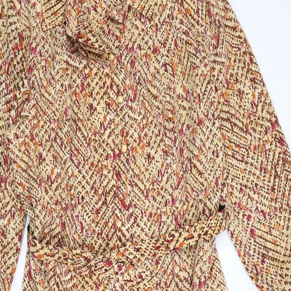 C&D Womens Multicoloured Geometric Polyester A-Line Size 18 Collared