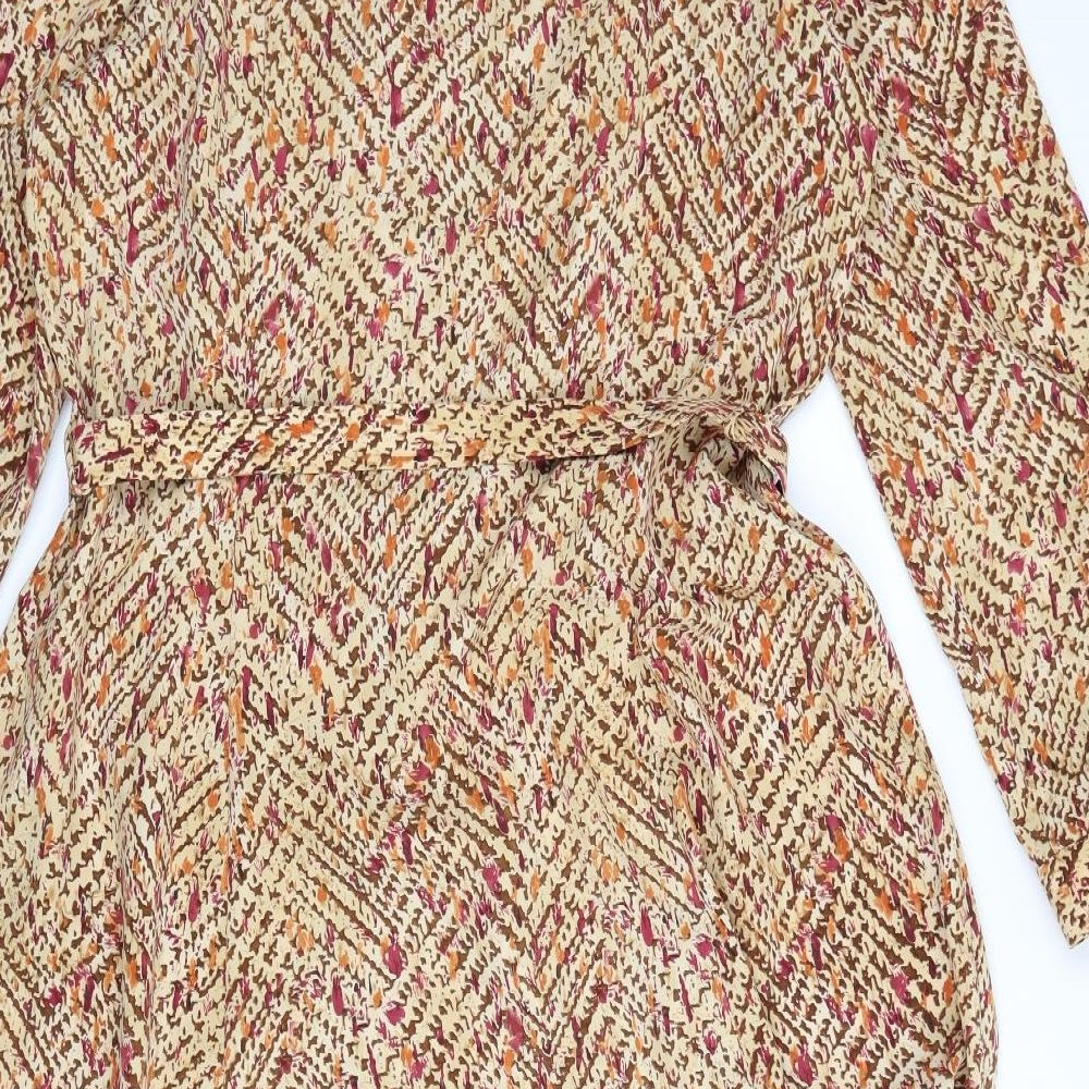 C&D Womens Multicoloured Geometric Polyester A-Line Size 18 Collared