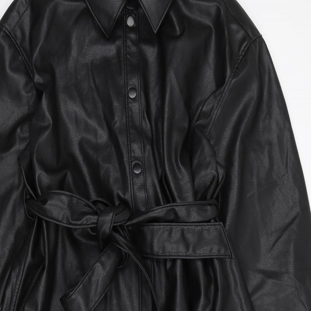 Weekday Womens Black Polyester Jacket Dress Size M Collared