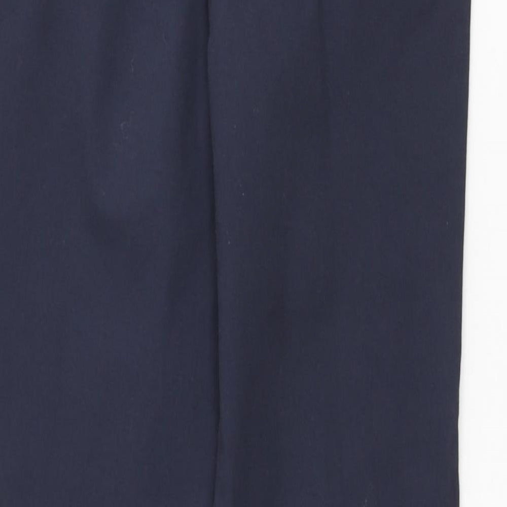 Denim & Co. Boys Blue Cotton Chino Trousers Size 10-11 Years Regular Zip