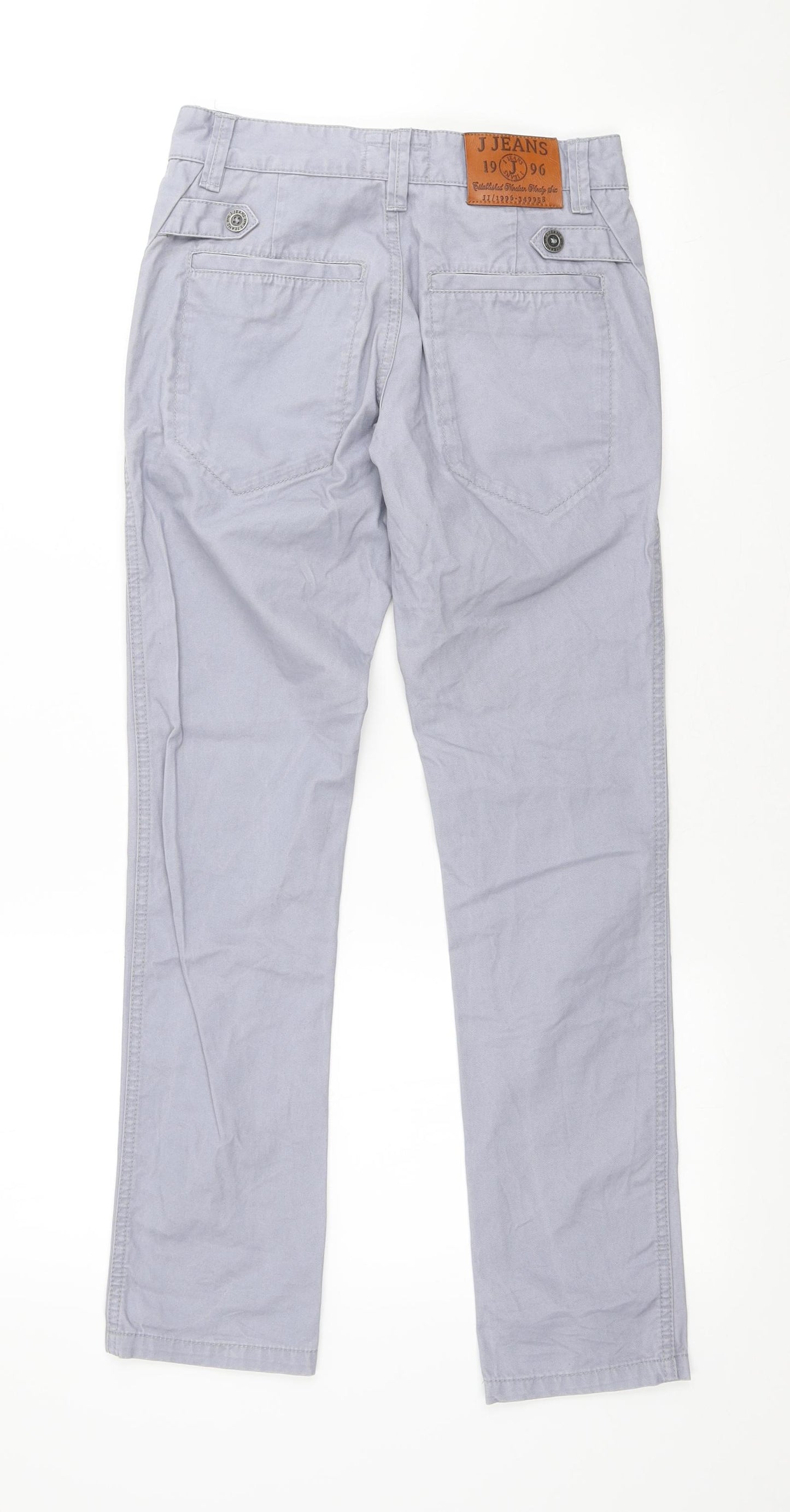 Jasper Conran Boys Grey Cotton Chino Trousers Size 11 Years Regular Button
