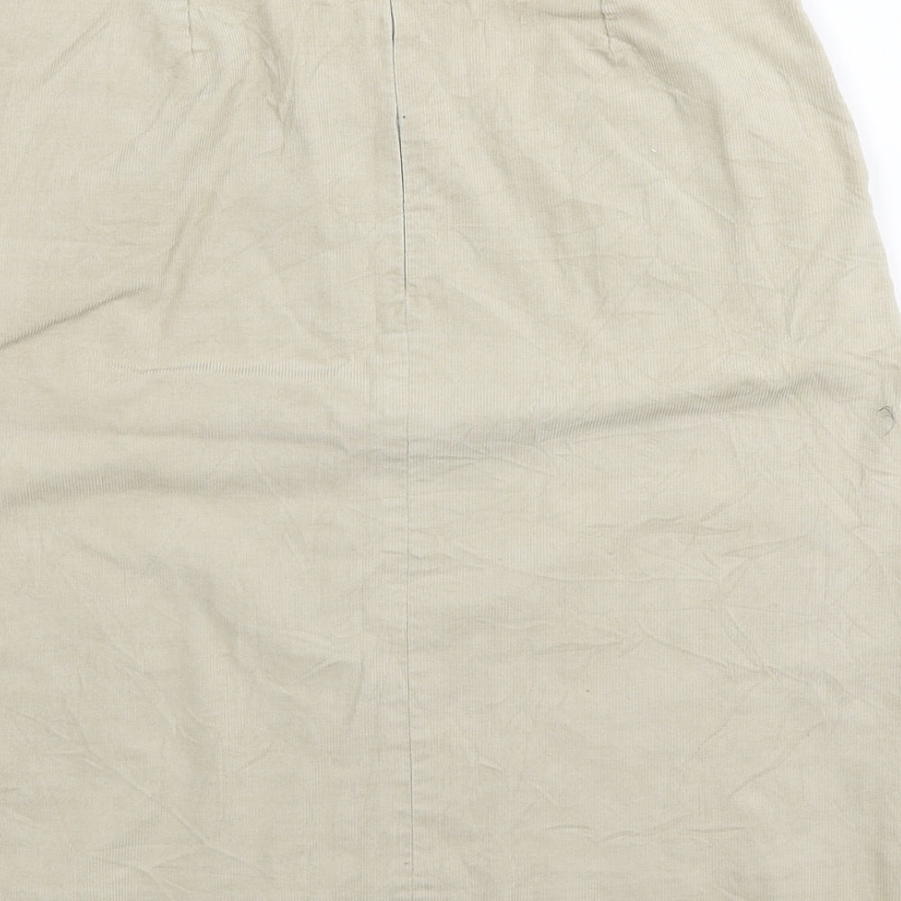 Jigsaw Womens Beige Cotton A-Line Skirt Size 8 Zip