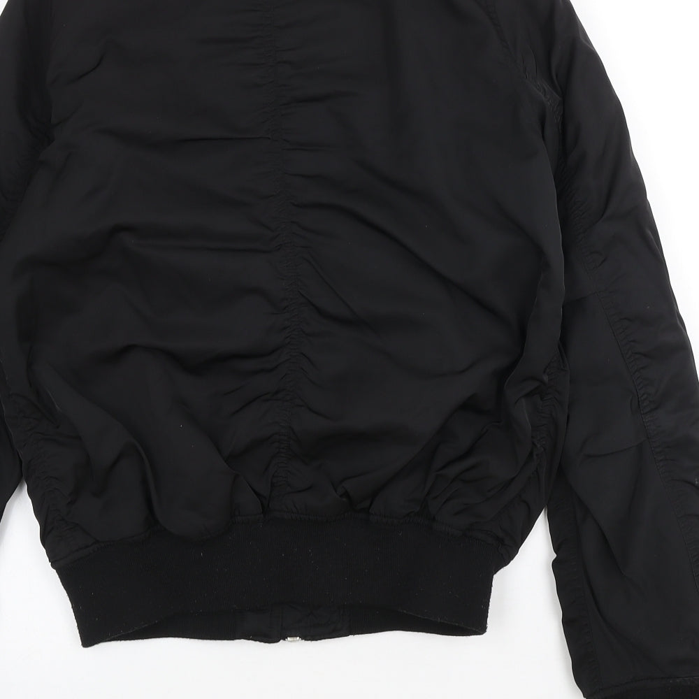 Topshop Womens Black Bomber Jacket Jacket Size 8 Zip