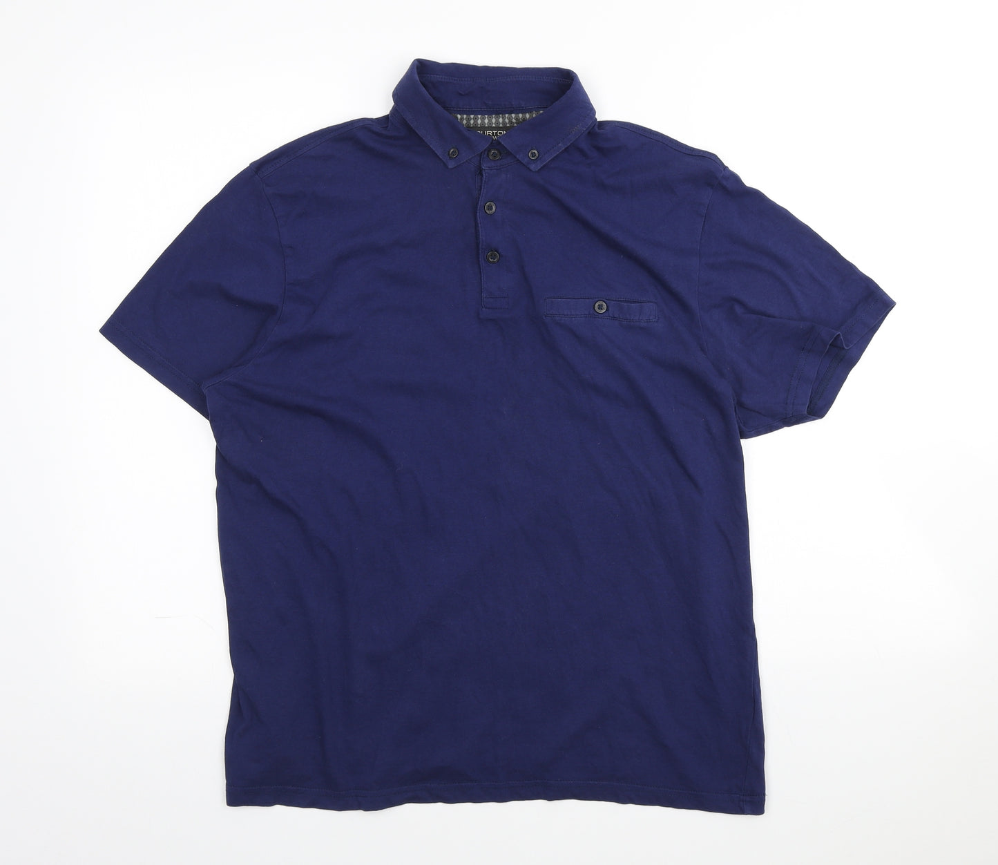 Burton Mens Blue Cotton Polo Size L Collared