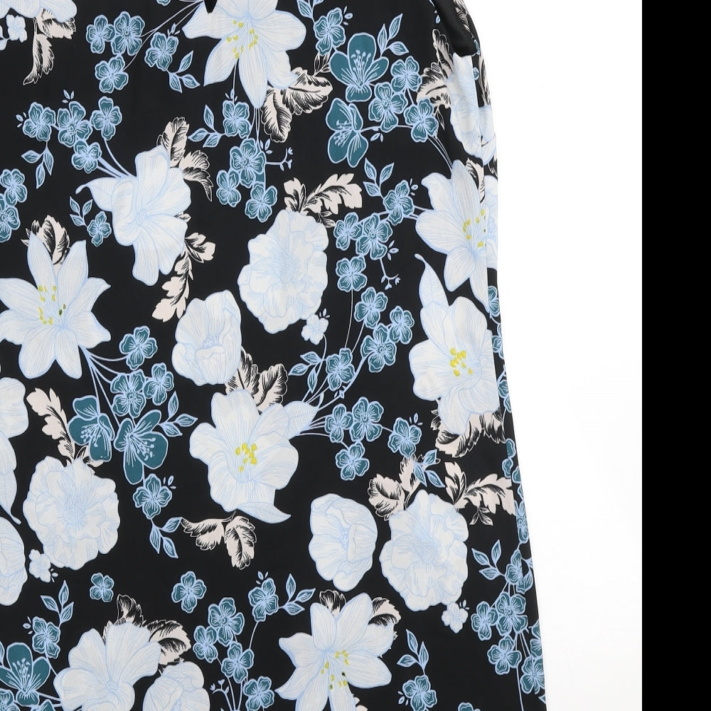 Atmosphere Womens Black Floral Polyester Sheath Size 16 V-Neck
