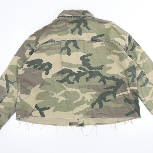 Topshop Womens Green Camouflage Jacket Size M