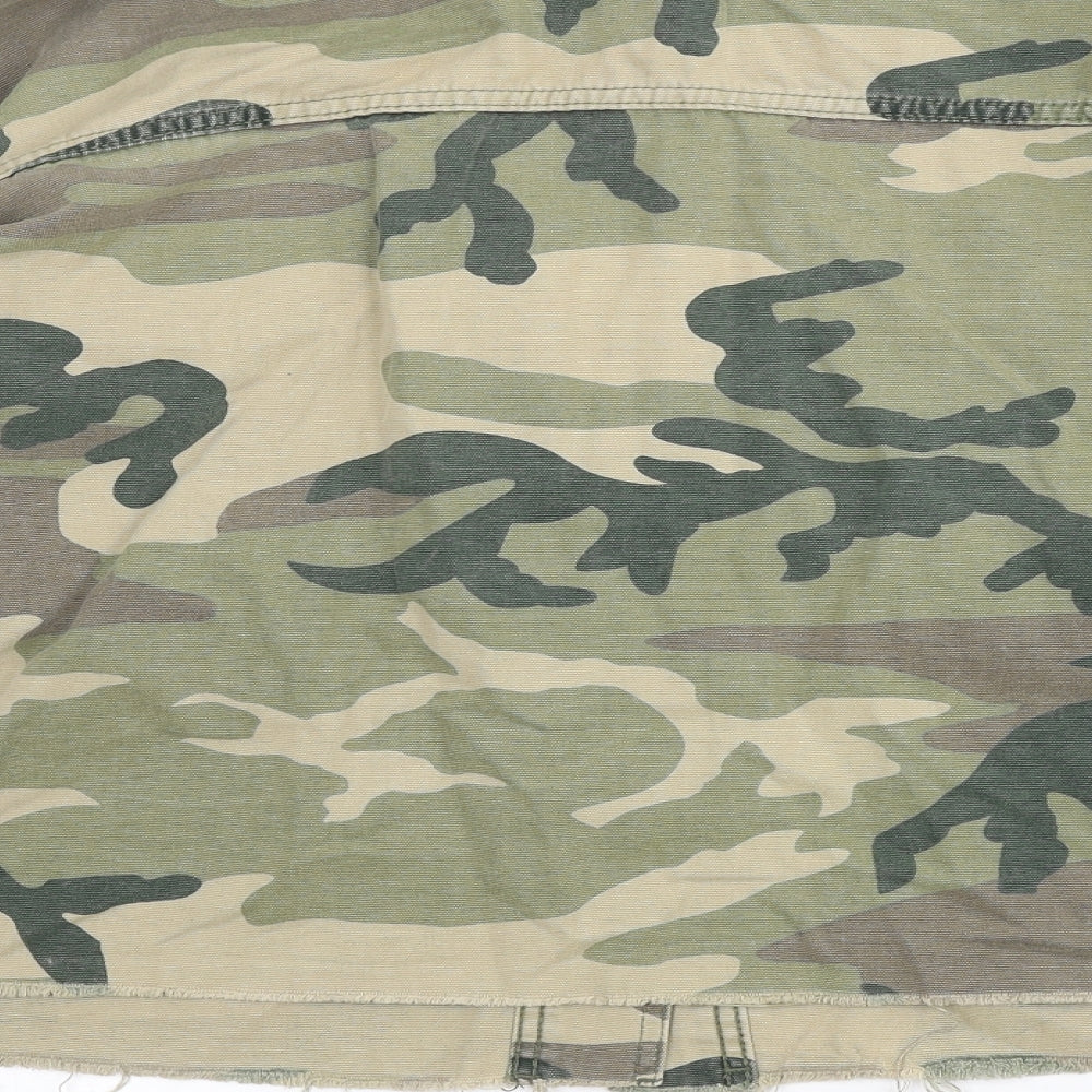 Topshop Womens Green Camouflage Jacket Size M