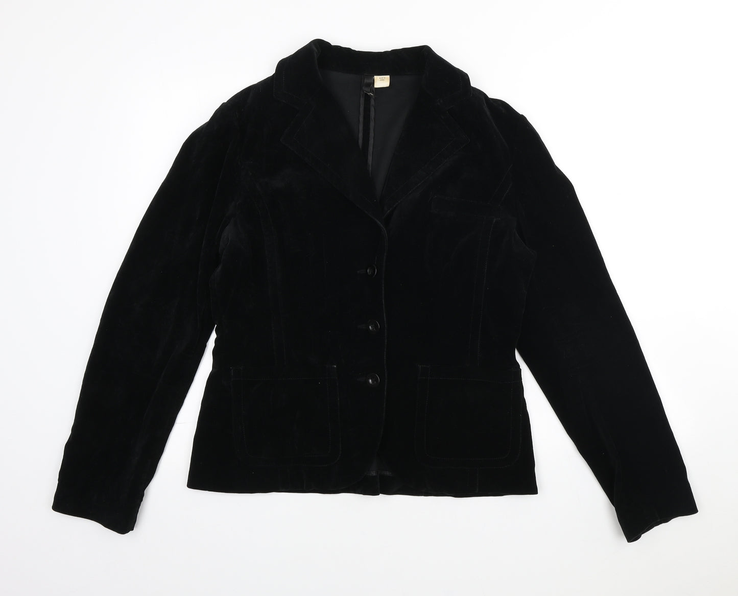Divided by H&M Womens Black Cotton Jacket Blazer Size 12