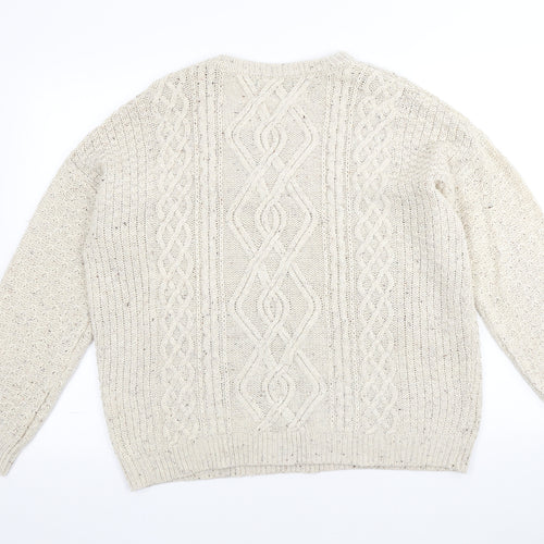Atmosphere Womens Beige Scoop Neck Acrylic Pullover Jumper Size 12