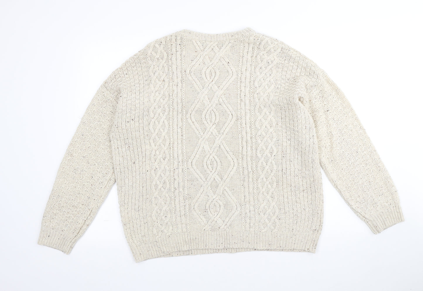 Atmosphere Womens Beige Scoop Neck Acrylic Pullover Jumper Size 12
