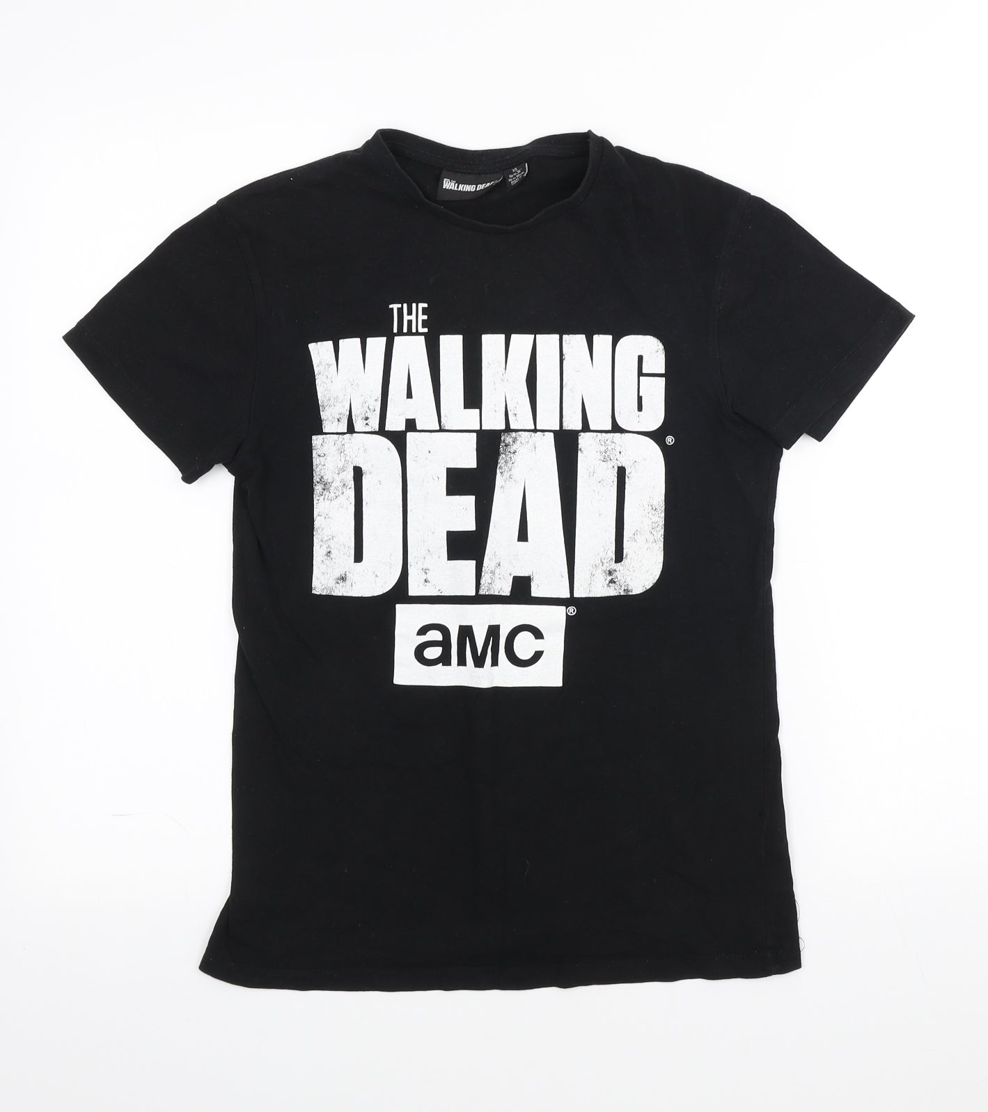 Cedar Wood State Mens Black Cotton T-Shirt Size XS Crew Neck - The walking Dead