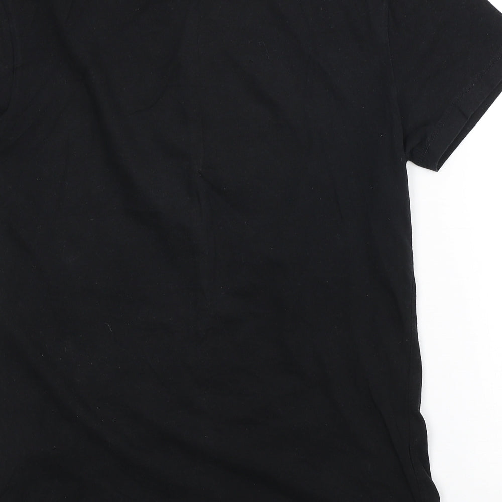 Cedar Wood State Mens Black Cotton T-Shirt Size XS Crew Neck - The walking Dead