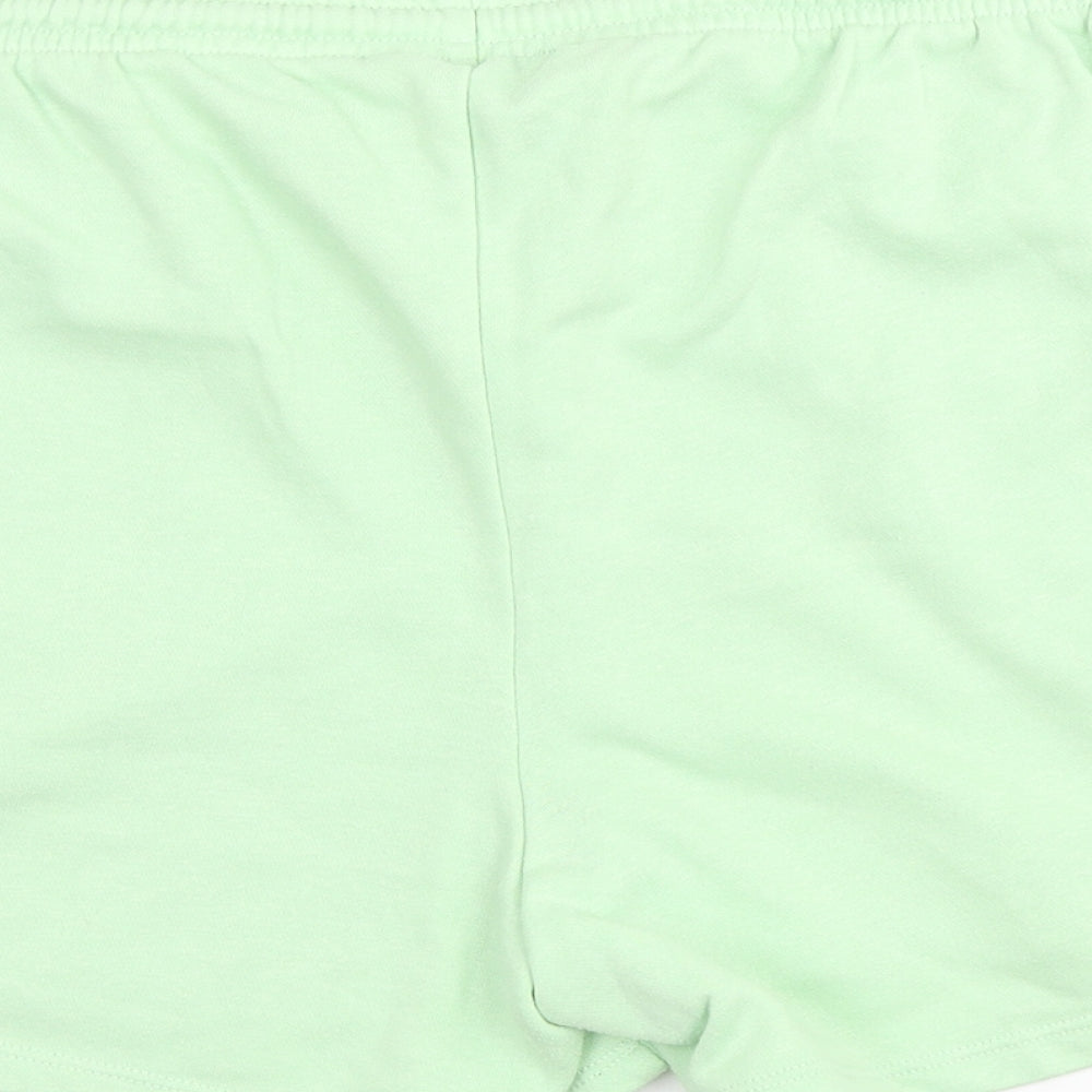 Papaya Womens Green Cotton Sweat Shorts Size 14 L3 in Regular Drawstring