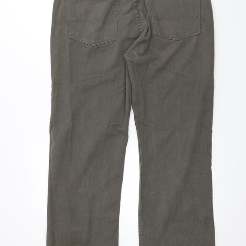 Trait Mens Green Cotton Straight Jeans Size 38 L32 in Regular Zip