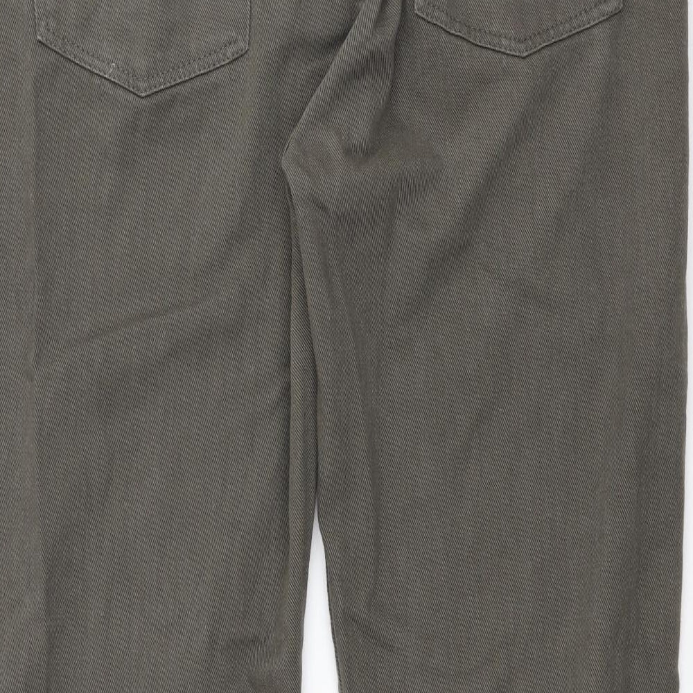 Trait Mens Green Cotton Straight Jeans Size 38 L32 in Regular Zip