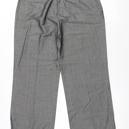 NEXT Womens Grey Viscose Trousers Size 8 L24 in Regular Zip