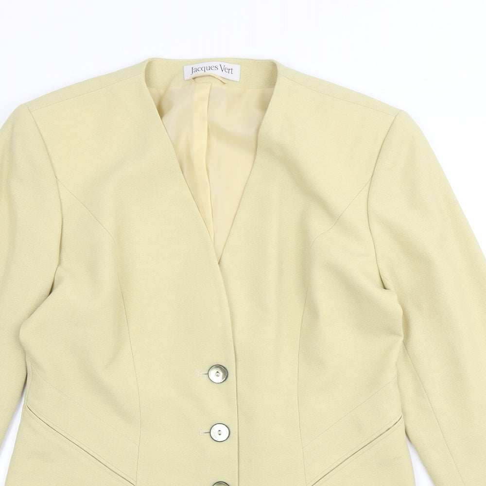 Jacques Vert Womens Yellow Polyester Jacket Blazer Size 12
